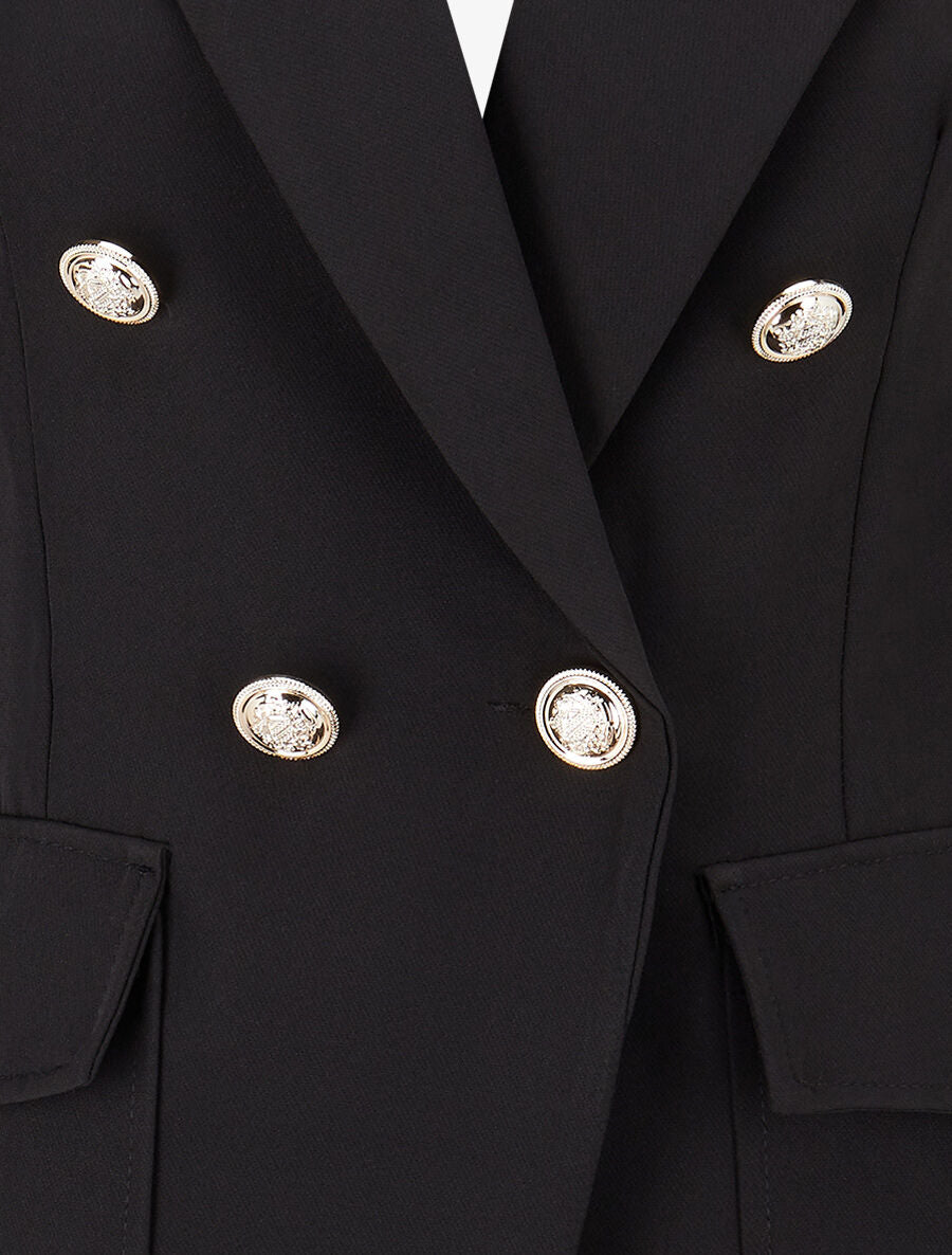 Veste boutonnée à grandes poches - Noir - 3
