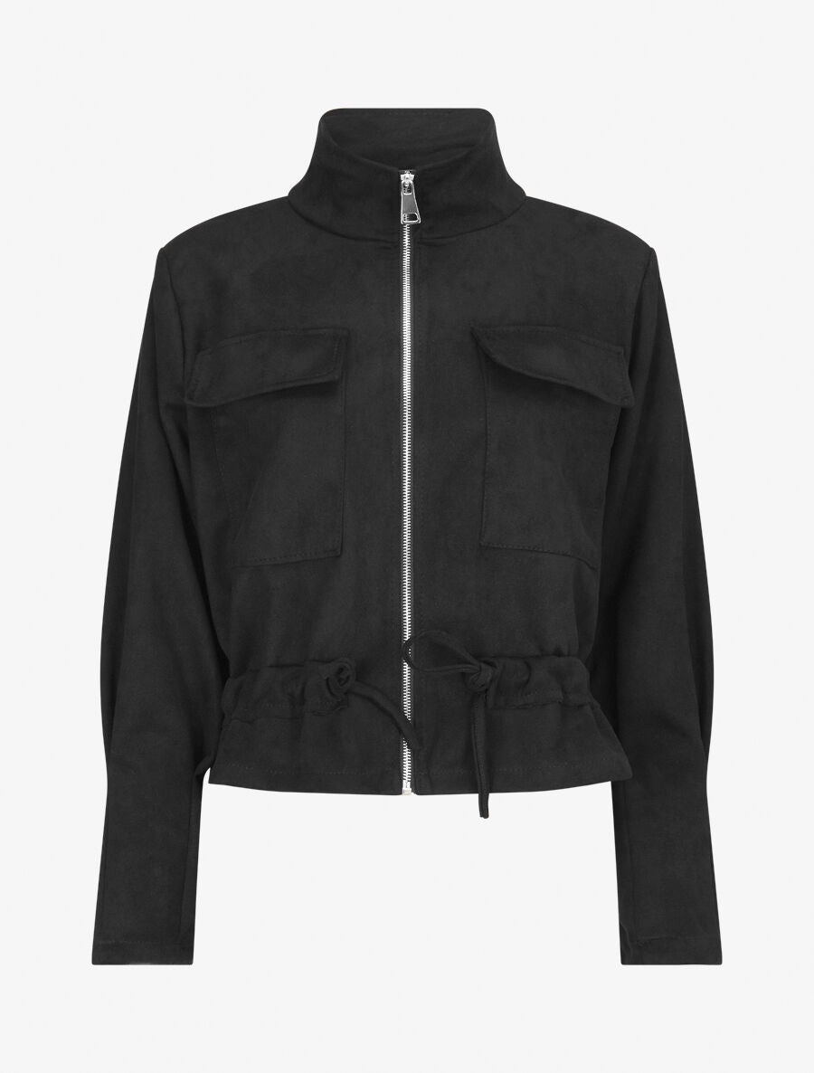 Veste souple en suédine - Noir - 1
