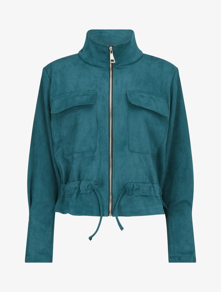 Veste souple en suédine - Bleu lagon - 5