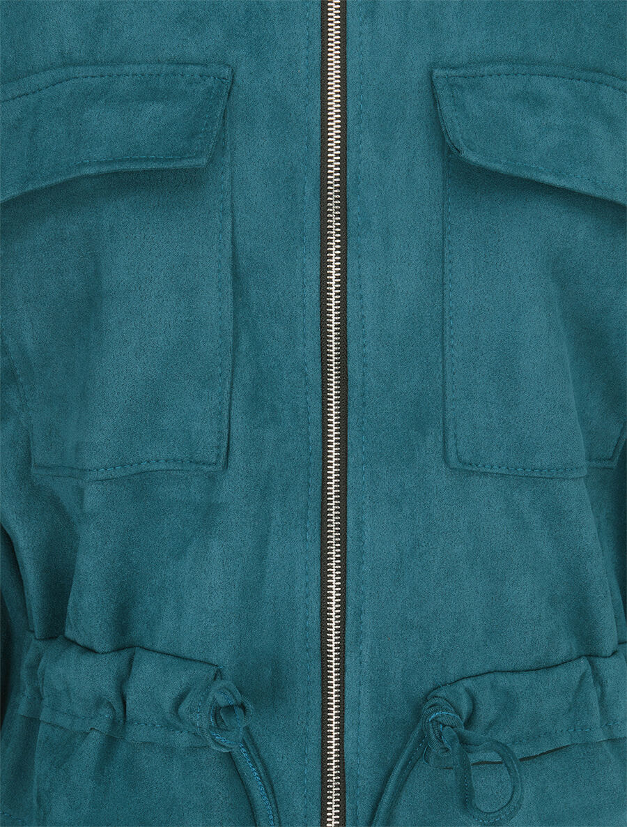 Veste souple en suédine - Bleu lagon - 3