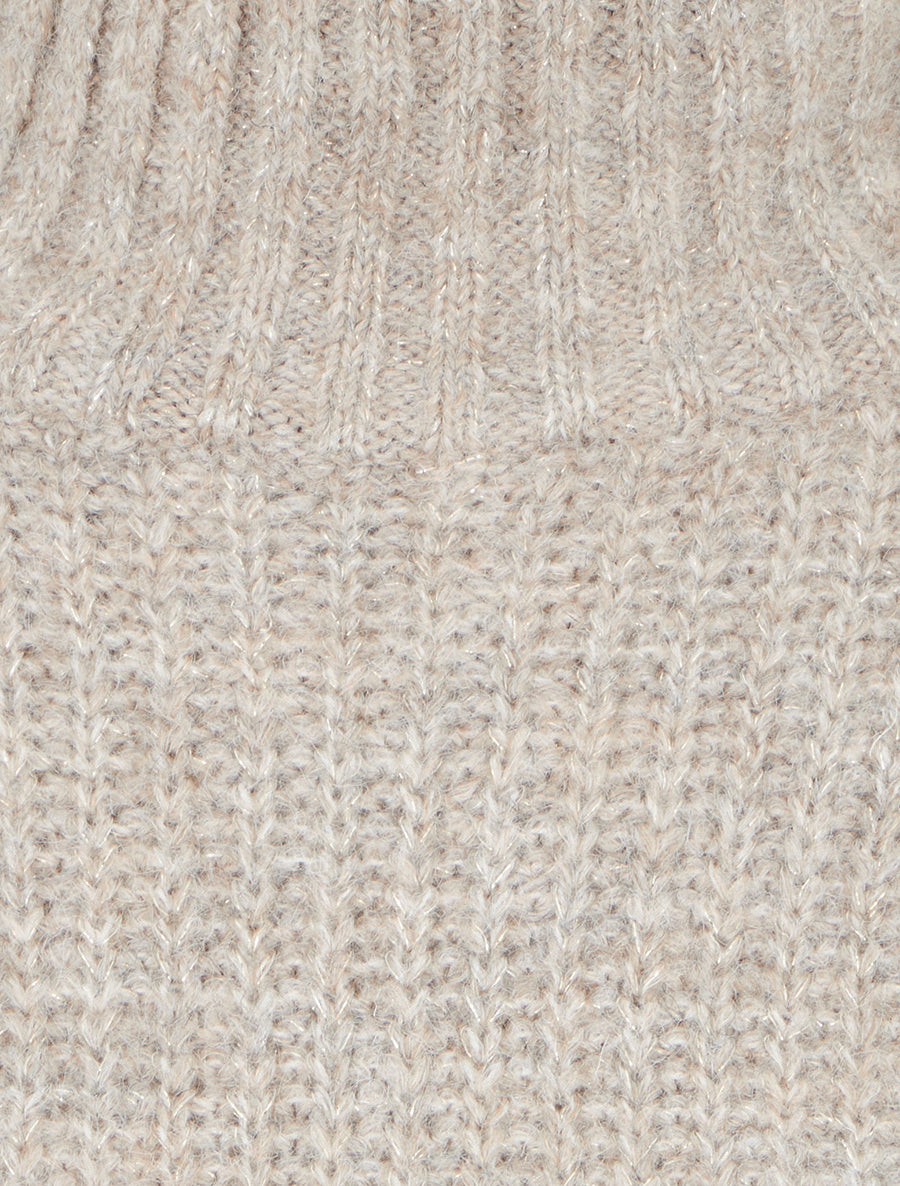 Pull duveteux en maille irisée - Taupe clair - 3