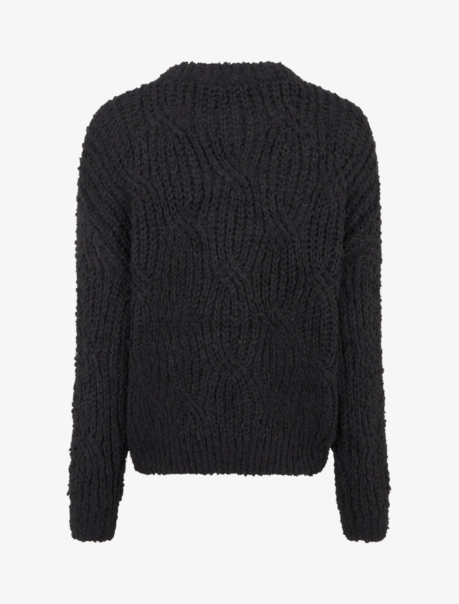 Pull droit en maille épaisse - Noir - 2