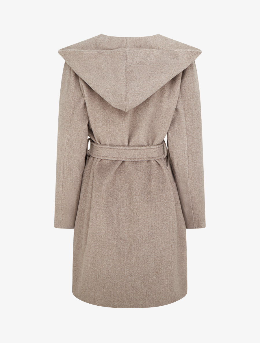 Manteau long à capuche - Taupe - 2