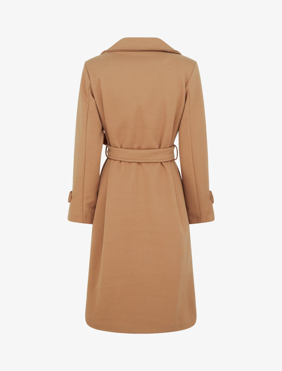 Manteau long croisé à boutons - Camel - 2