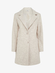 Manteau droit à motif léopard - Beige - 1