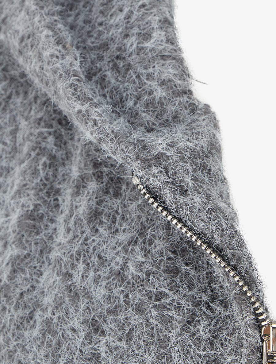 Manteau duveteux à capuche - Gris - 3
