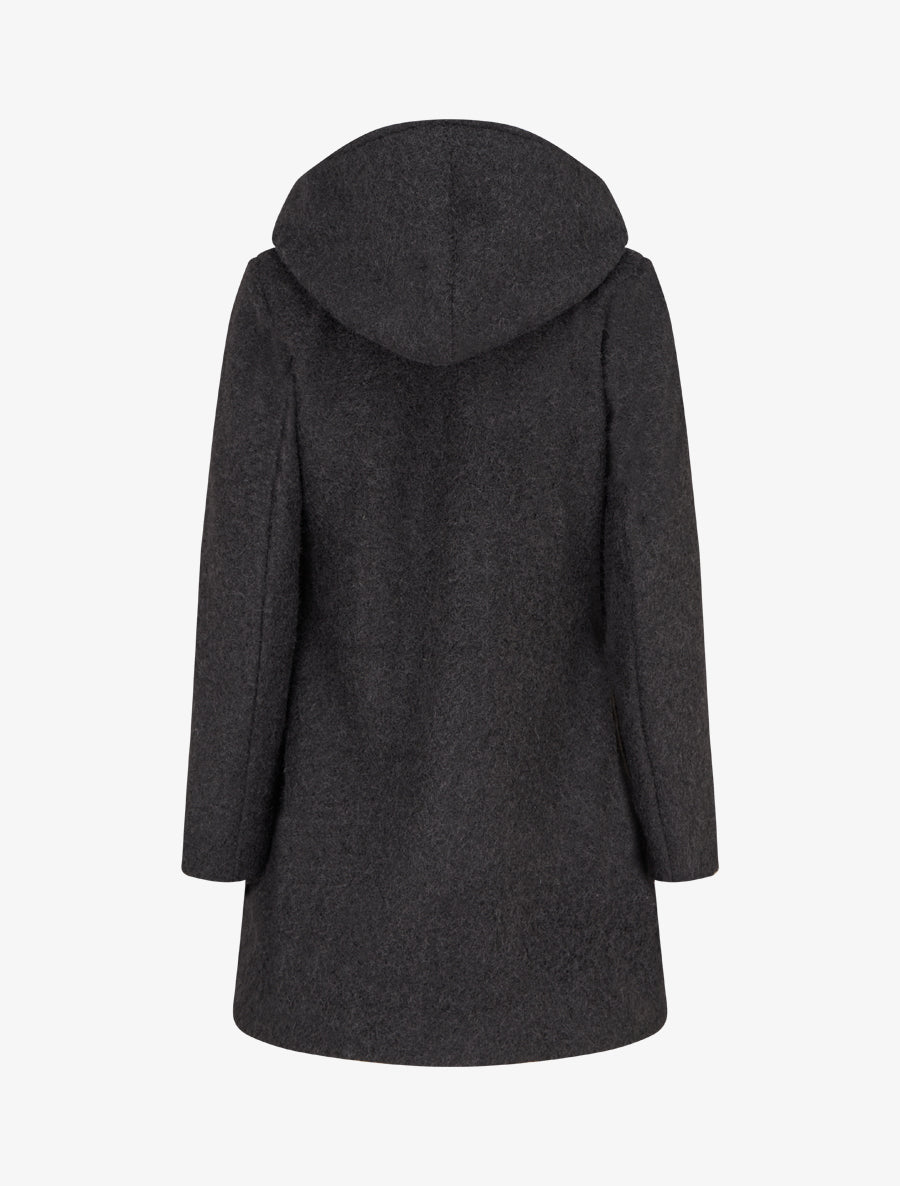 Manteau duveteux à capuche - Noir - 2