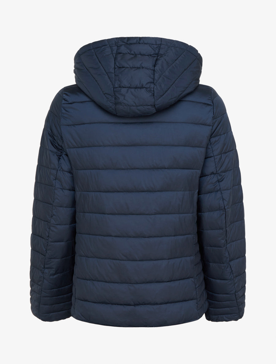 Doudoune unie à capuche - Marine - 2