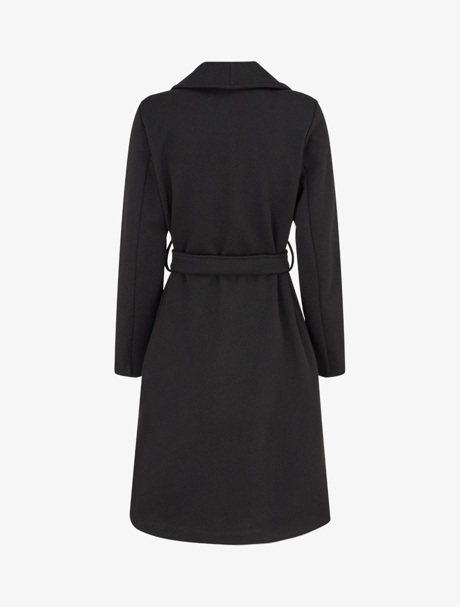 Manteau long ceinturé - Noir - 2