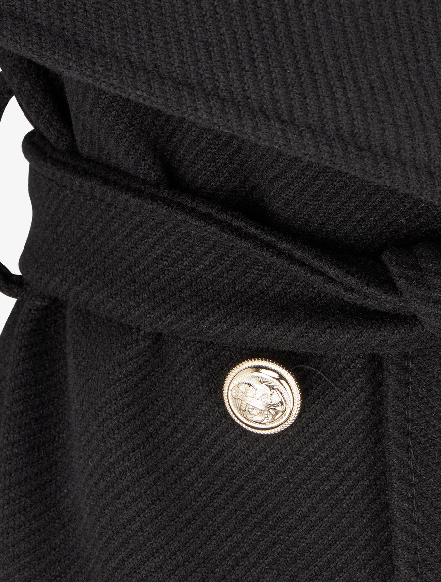 Manteau long ceinturé - Noir - 3