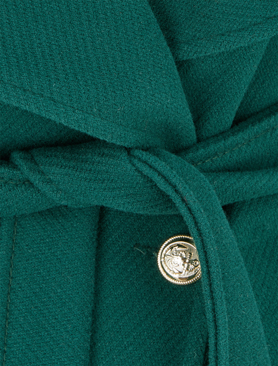 Manteau long ceinturé - Vert sapin - 3