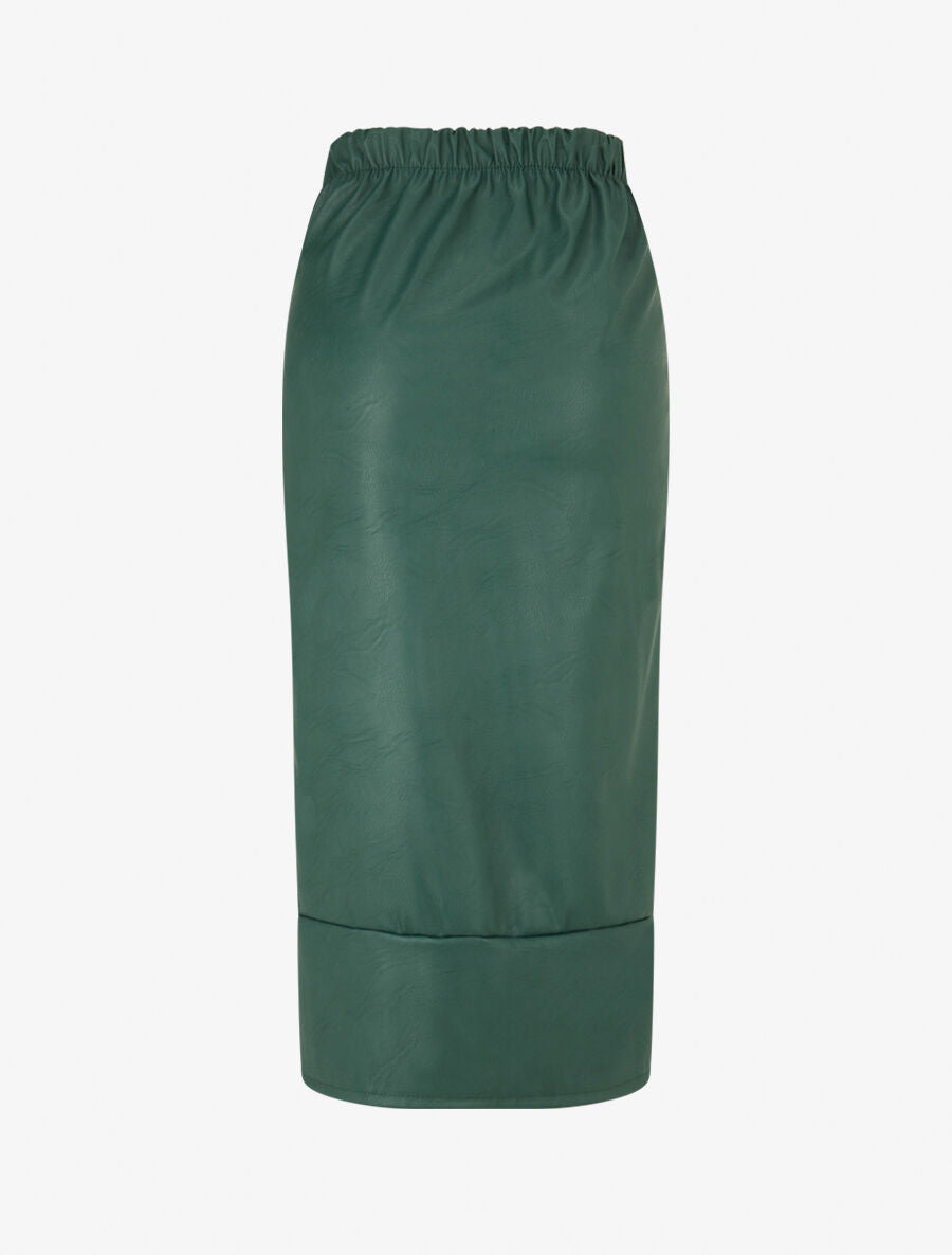 Jupe longue en simili effet portefeuille - Vert - 2