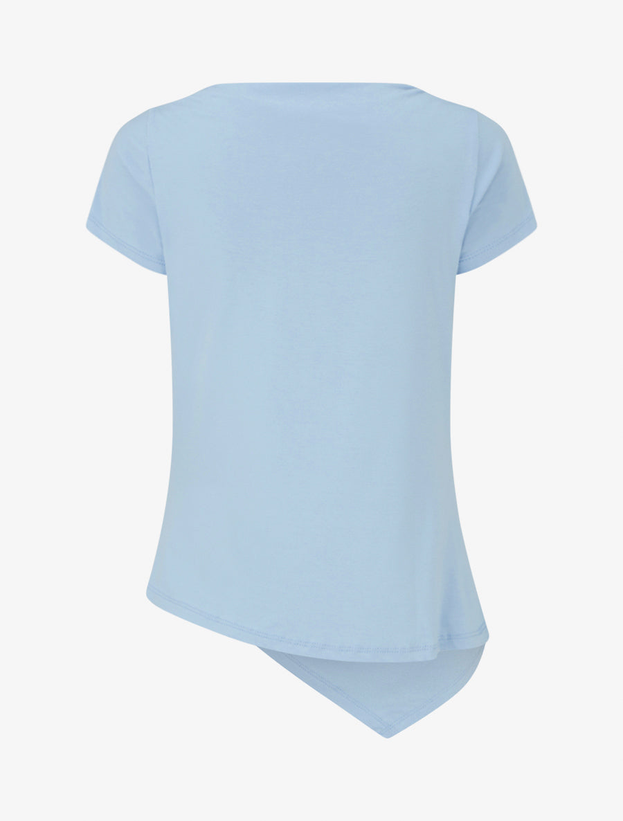Top asymétrique à manches courtes - Bleu ciel - 2