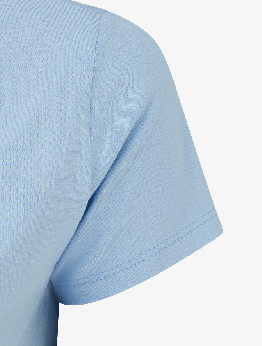 Top asymétrique à manches courtes - Bleu ciel - 3