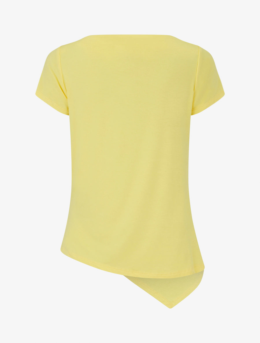 Top asymétrique à manches courtes - Jaune - 2