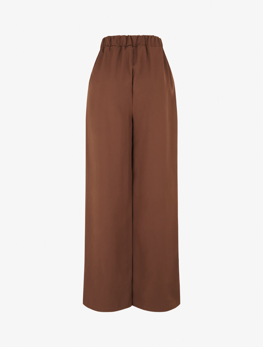 Pantalon à large pans superposés - Marron - 2