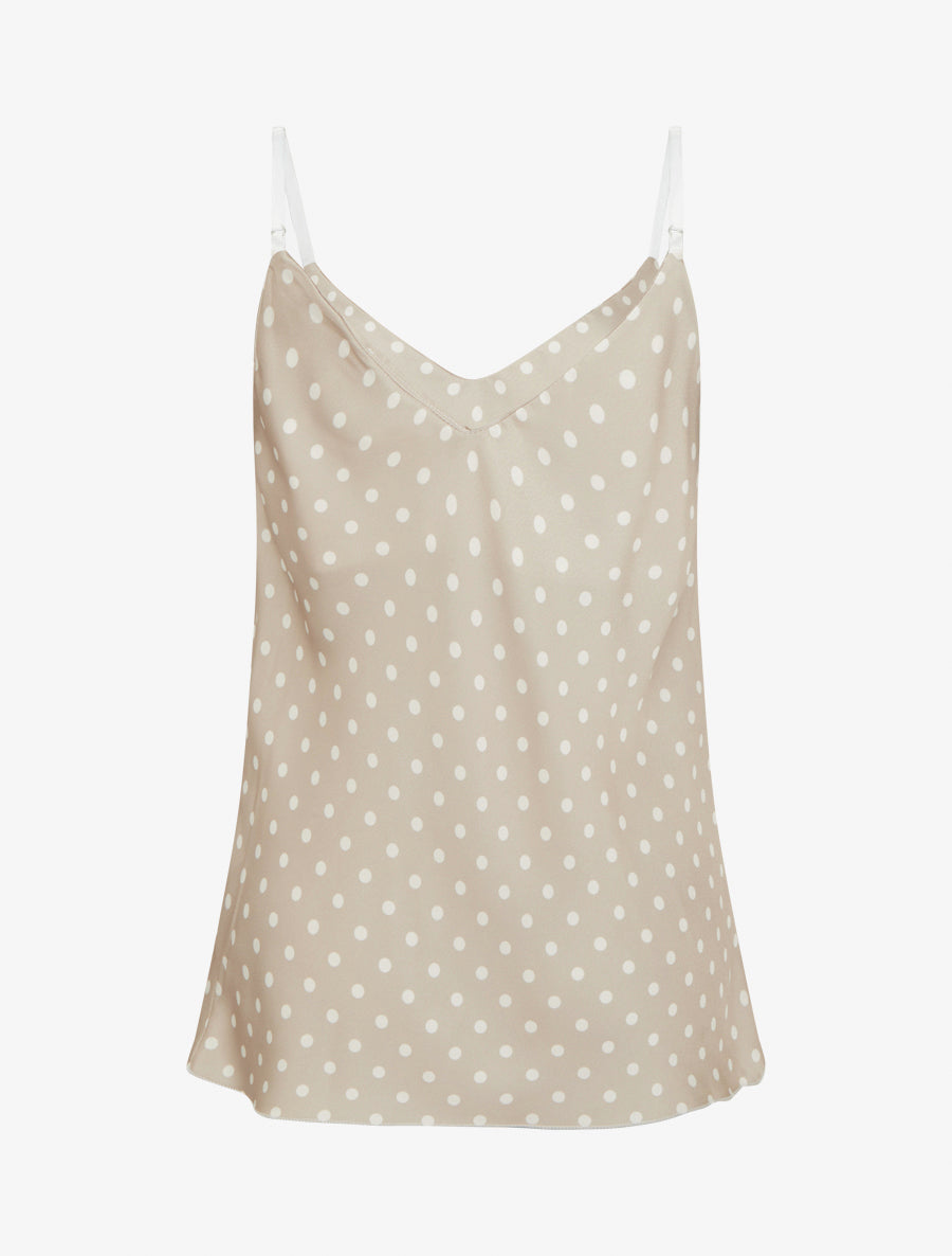 Caraco satiné imprimé à pois - Beige - 2