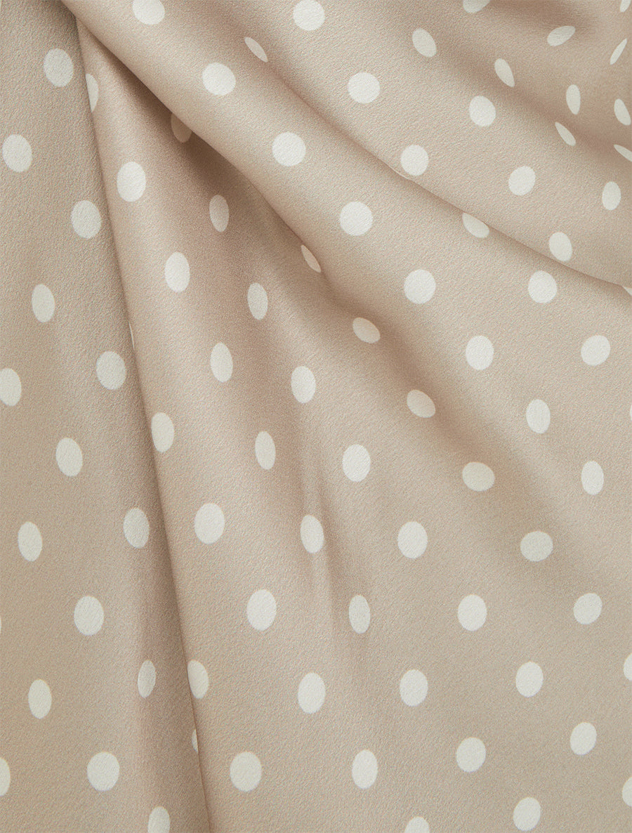 Caraco satiné imprimé à pois - Beige - 3