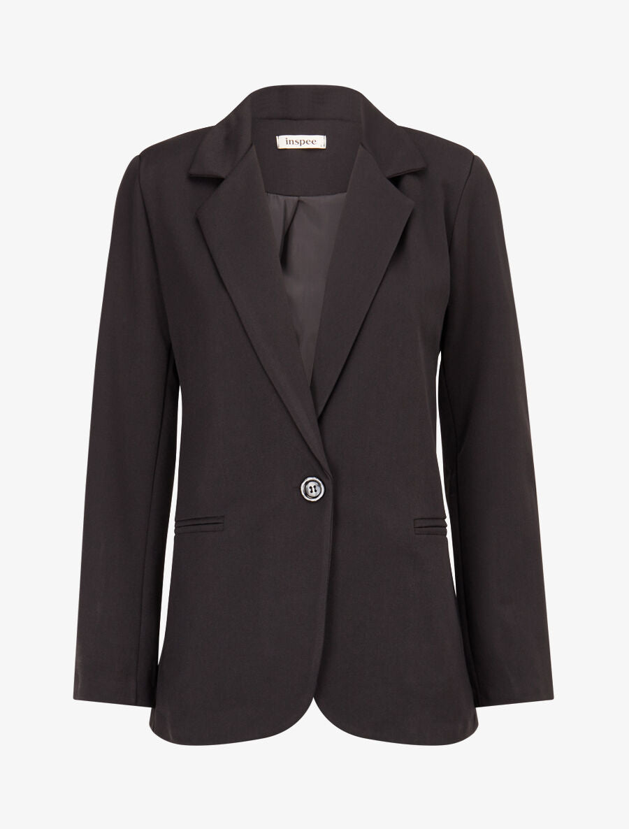 Veste basique cintrée à 1 bouton - Noir - 1