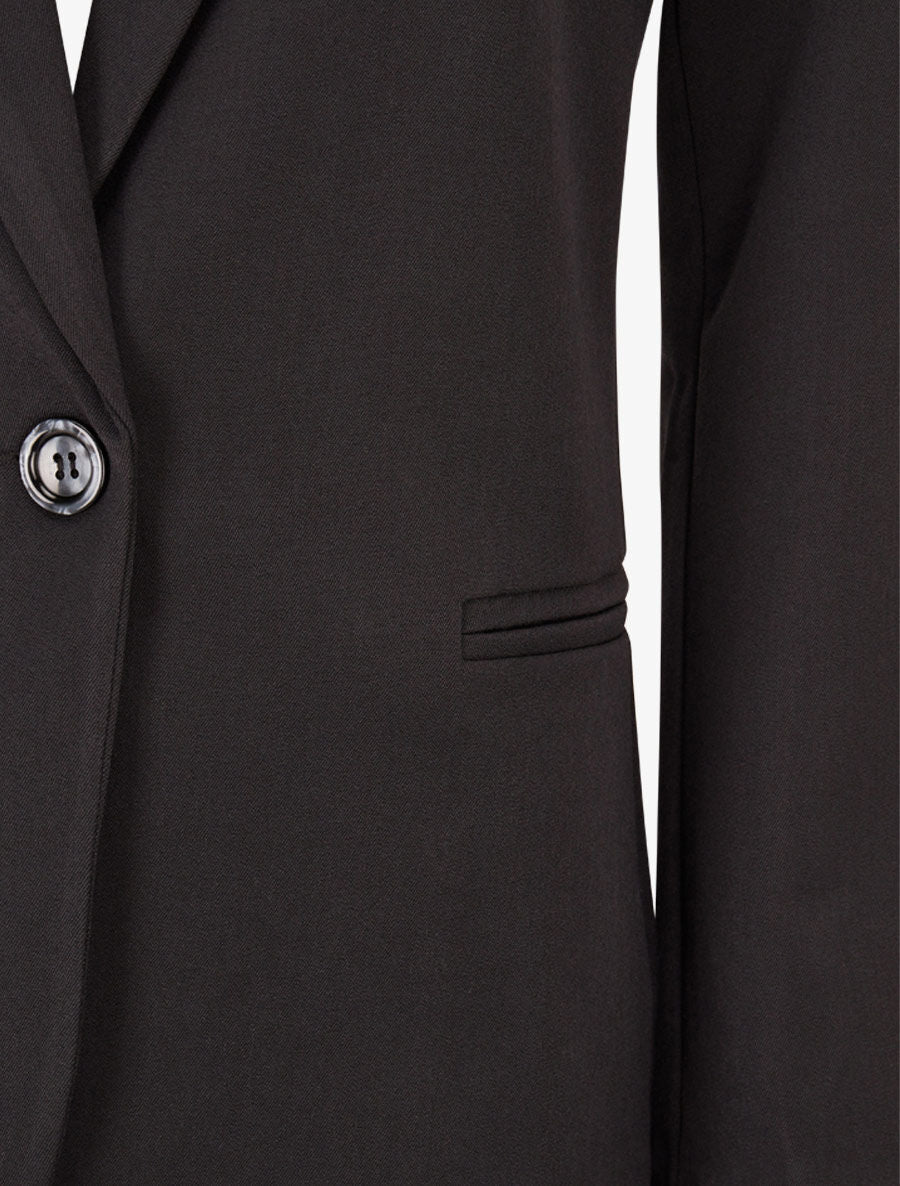 Veste basique cintrée à 1 bouton - Noir - 3