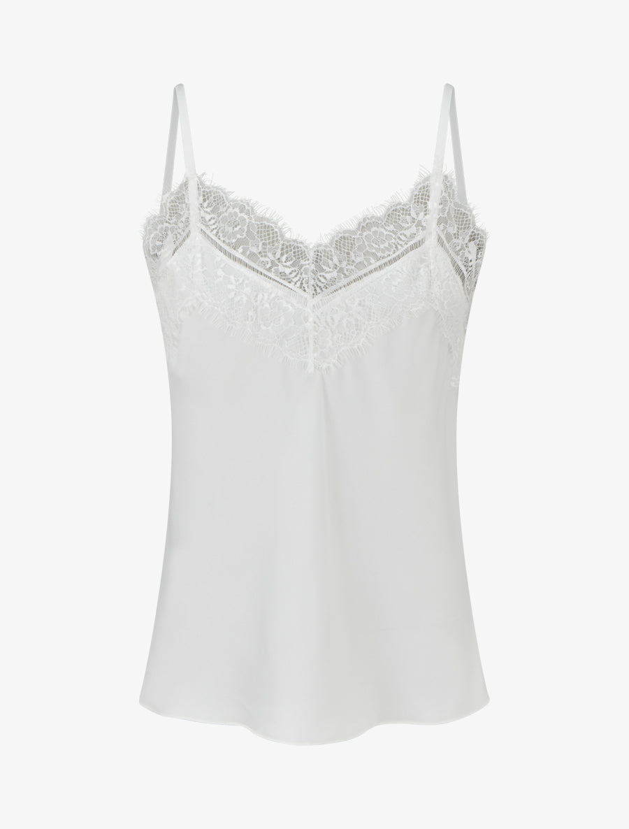 Caraco à col V en dentelle - Blanc - 1