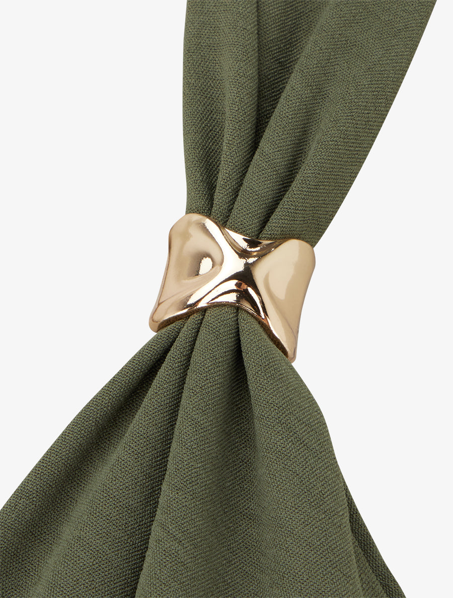 Combinaison ample à bretelles bijoux - Kaki - 3