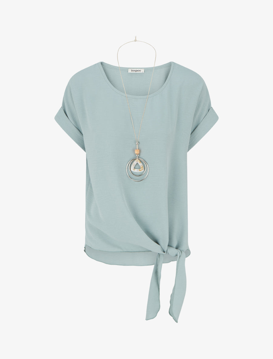 Top manches courtes à nouer - Vert d&