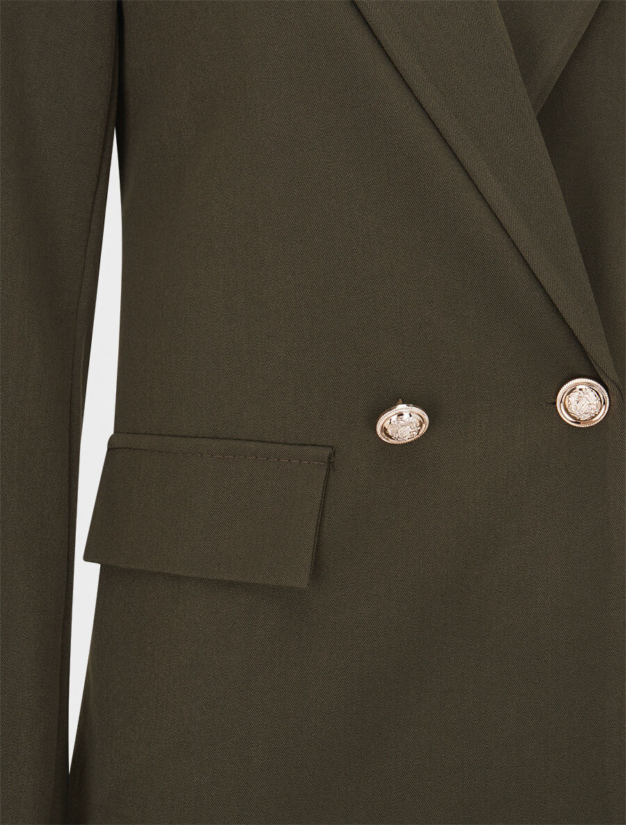Veste basique cintrée à 2 boutons - Kaki foncé - 3