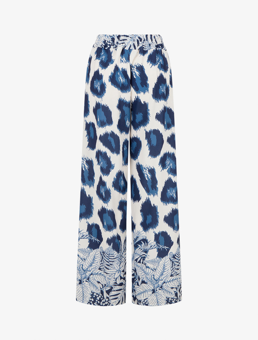 Pantalon ample imprimé léopard fantaisie - Marine - 2