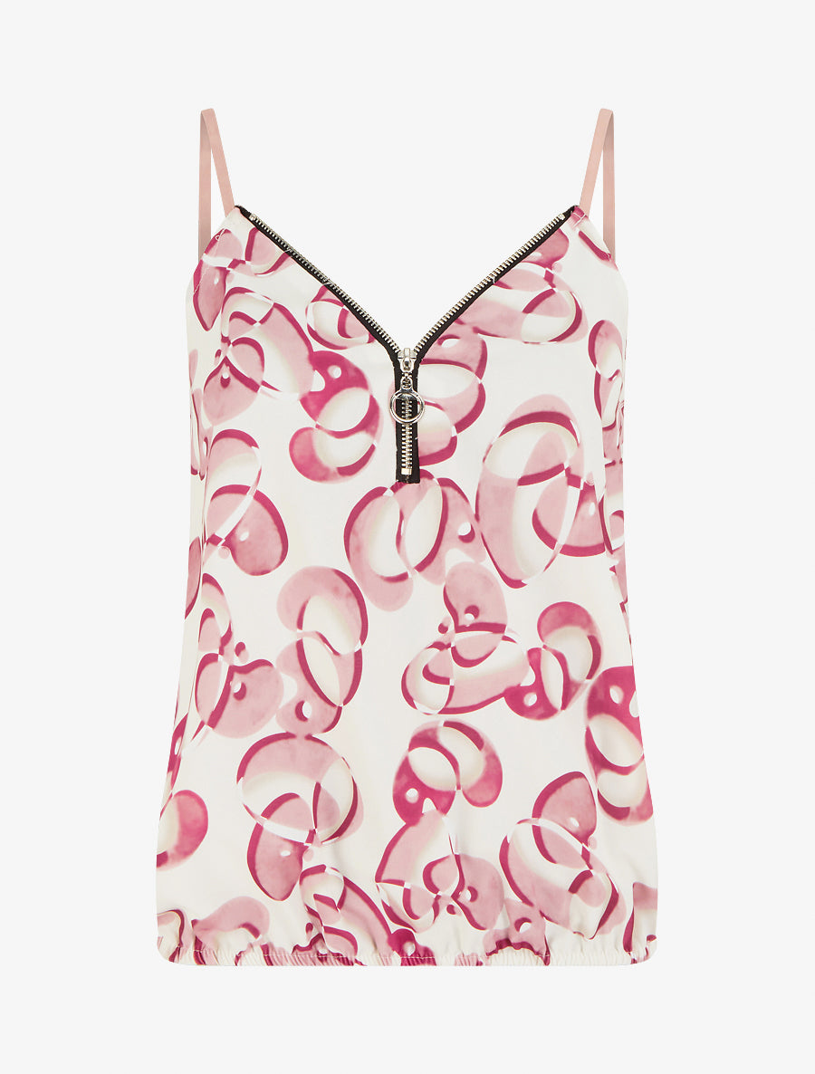 Caraco zippé imprimé graphique - Rose - 1