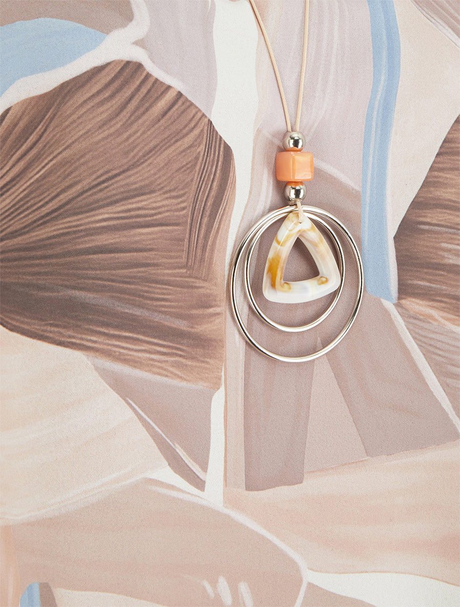 Top droit sans manches à imprimé abstrait - Beige - 3