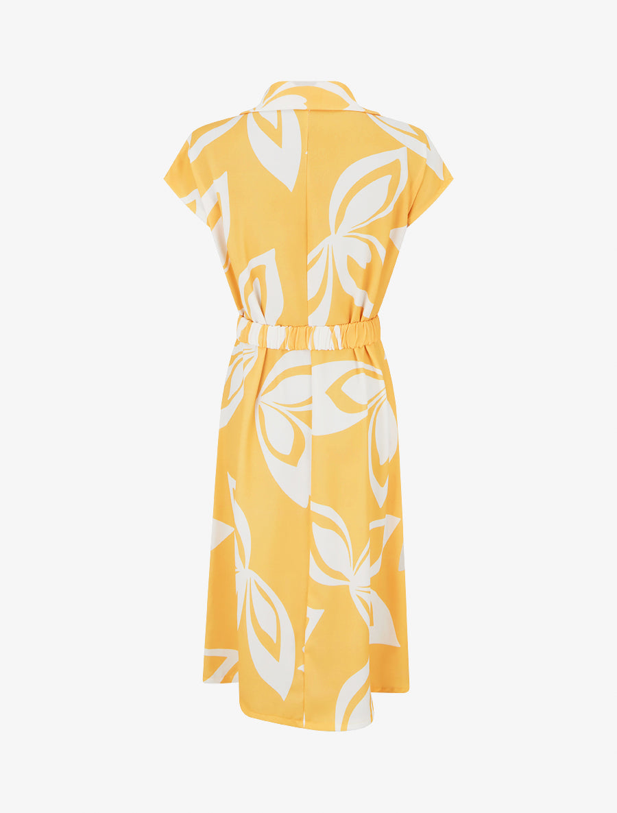 Robe droite ceinturée - Jaune - 2