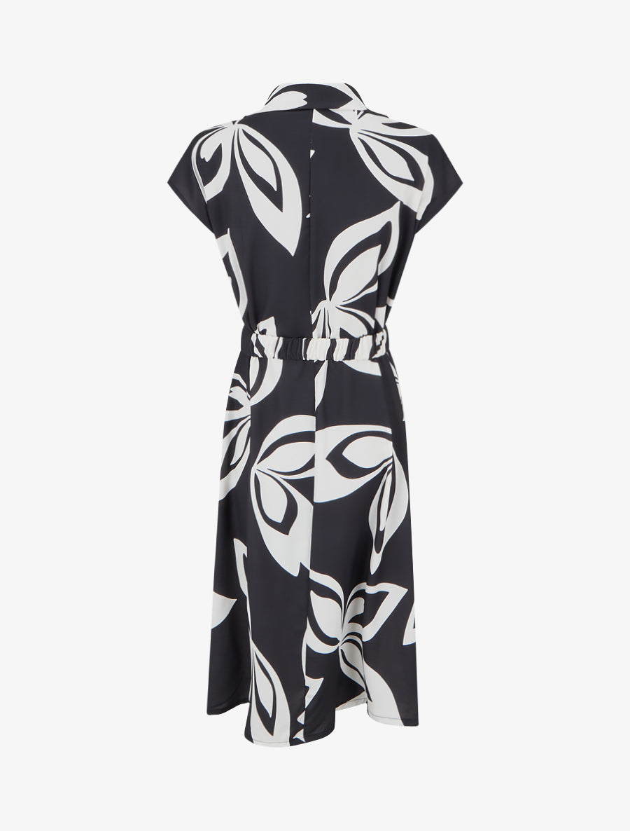 Robe droite ceinturée - Noir - 2