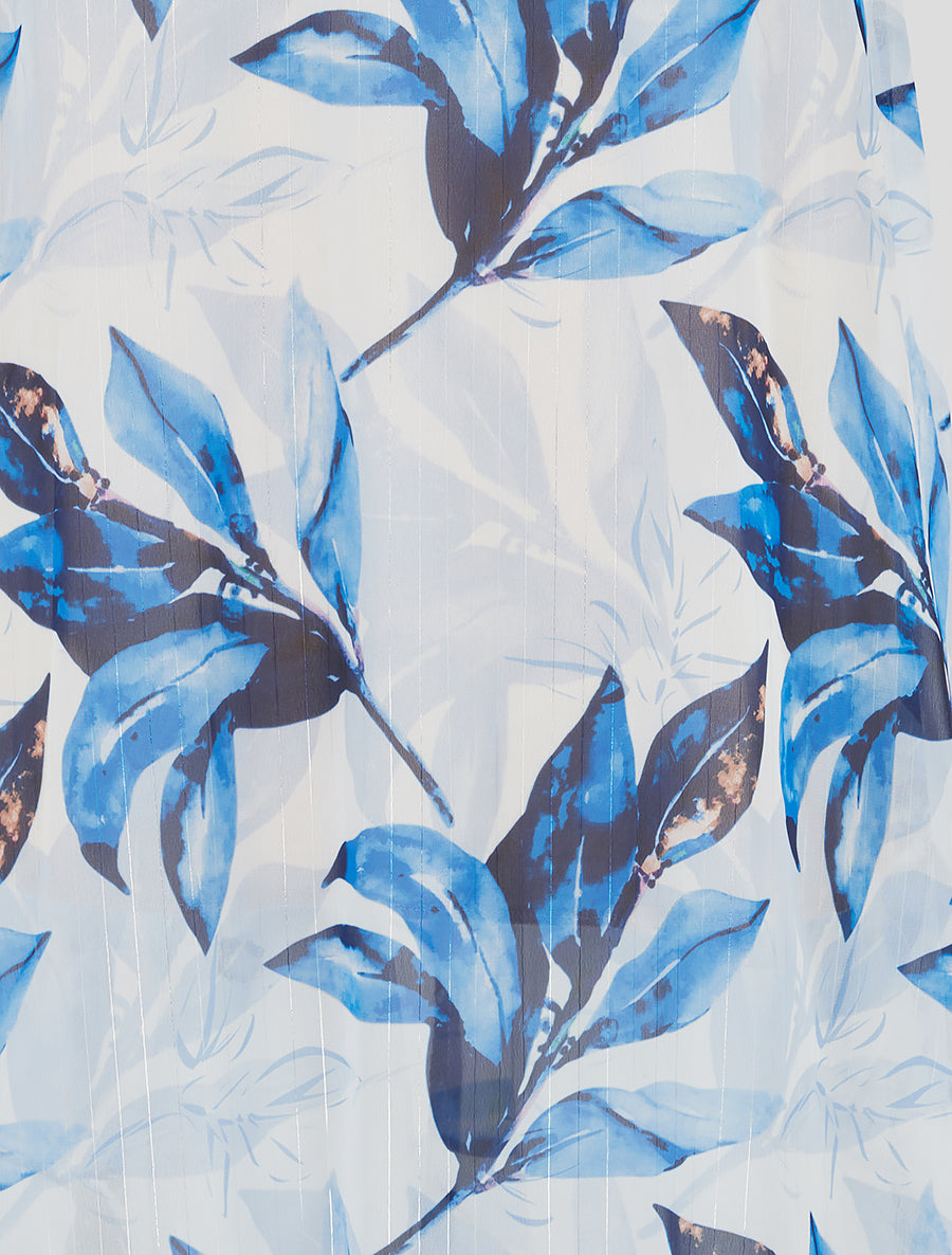 Jupe longue imprimé floral - Marine - 3