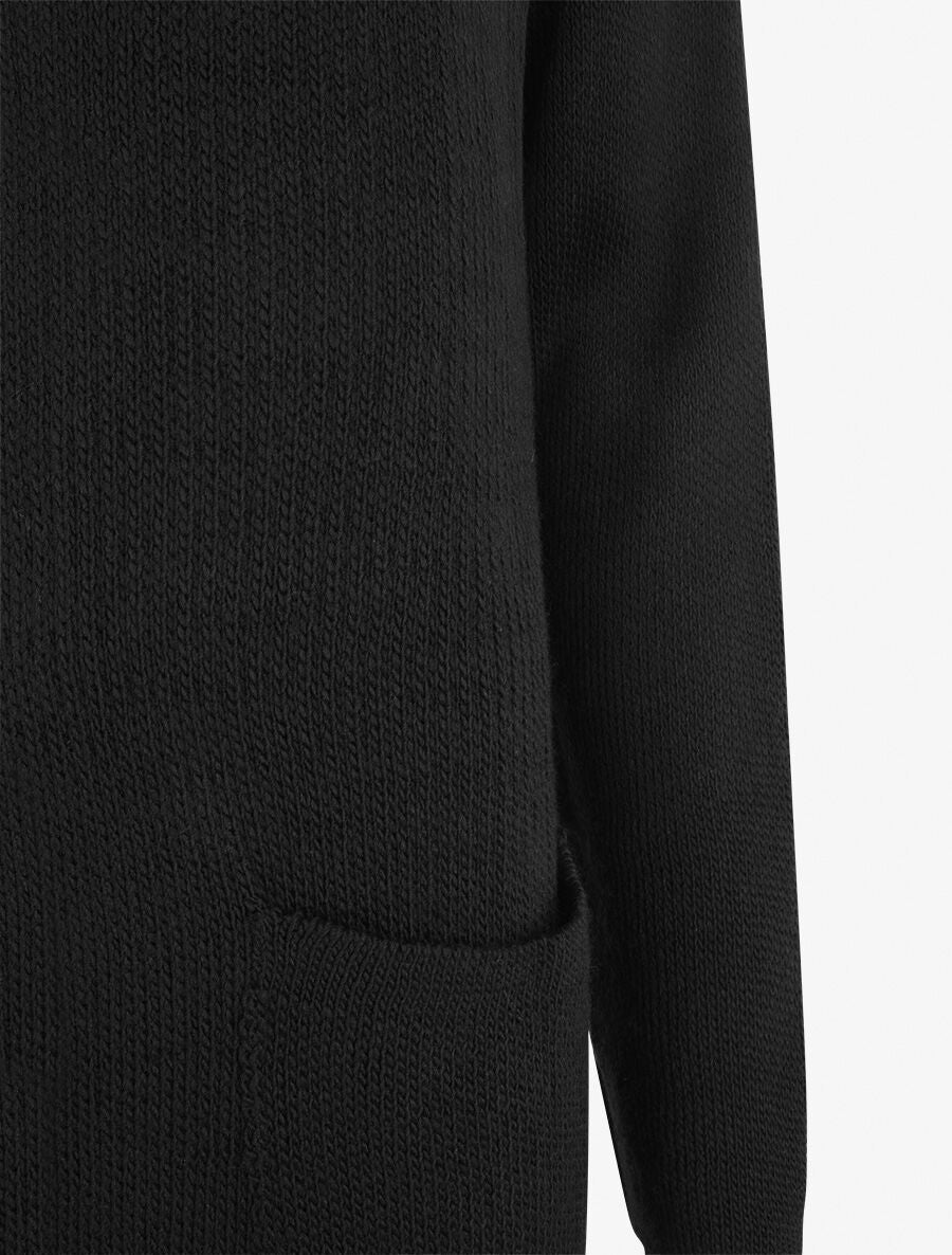 Gilet ouvert uni à poches plaquées - Noir - 3