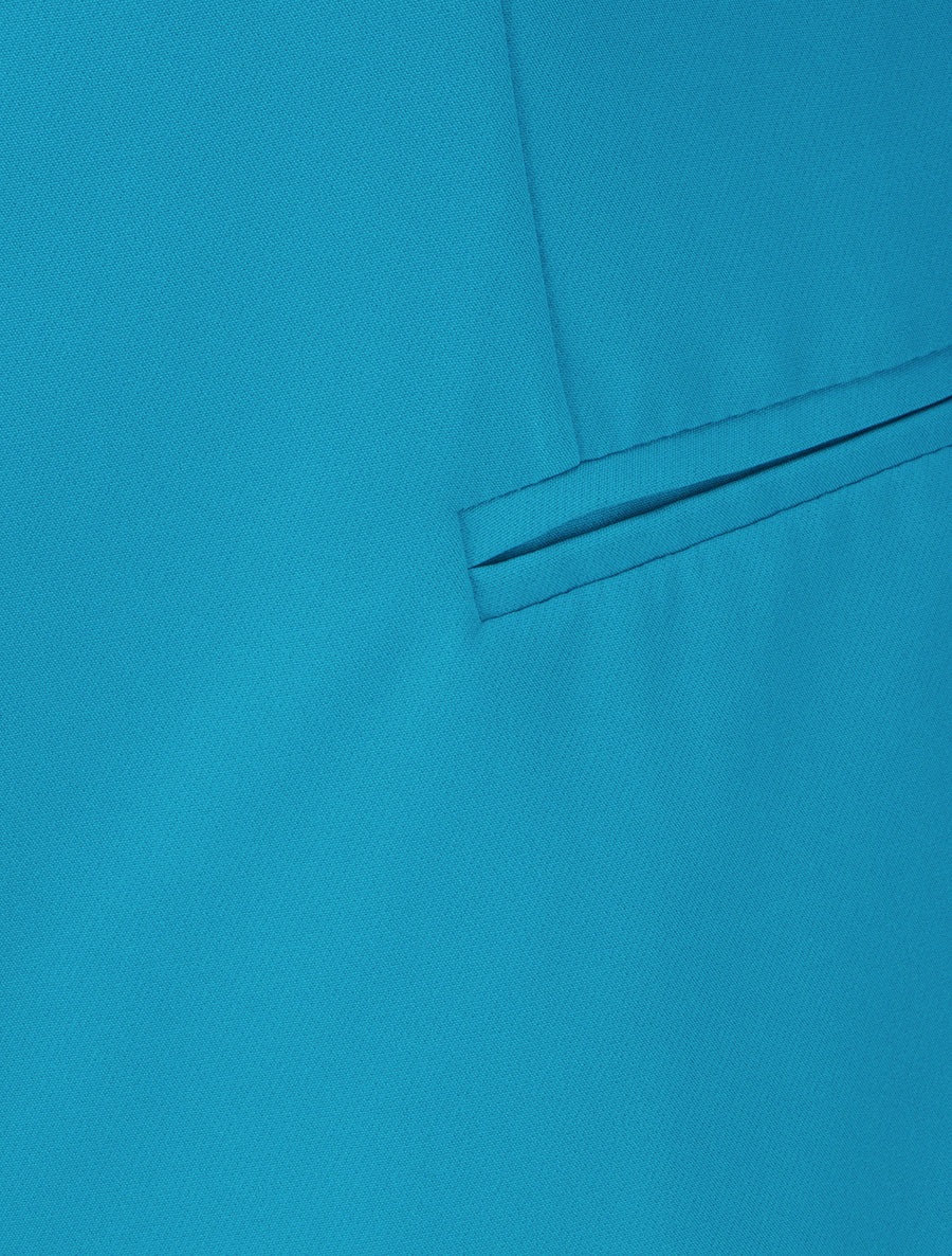 Gerade geschnittener Blazer mit Schulterpolstern - Türkis