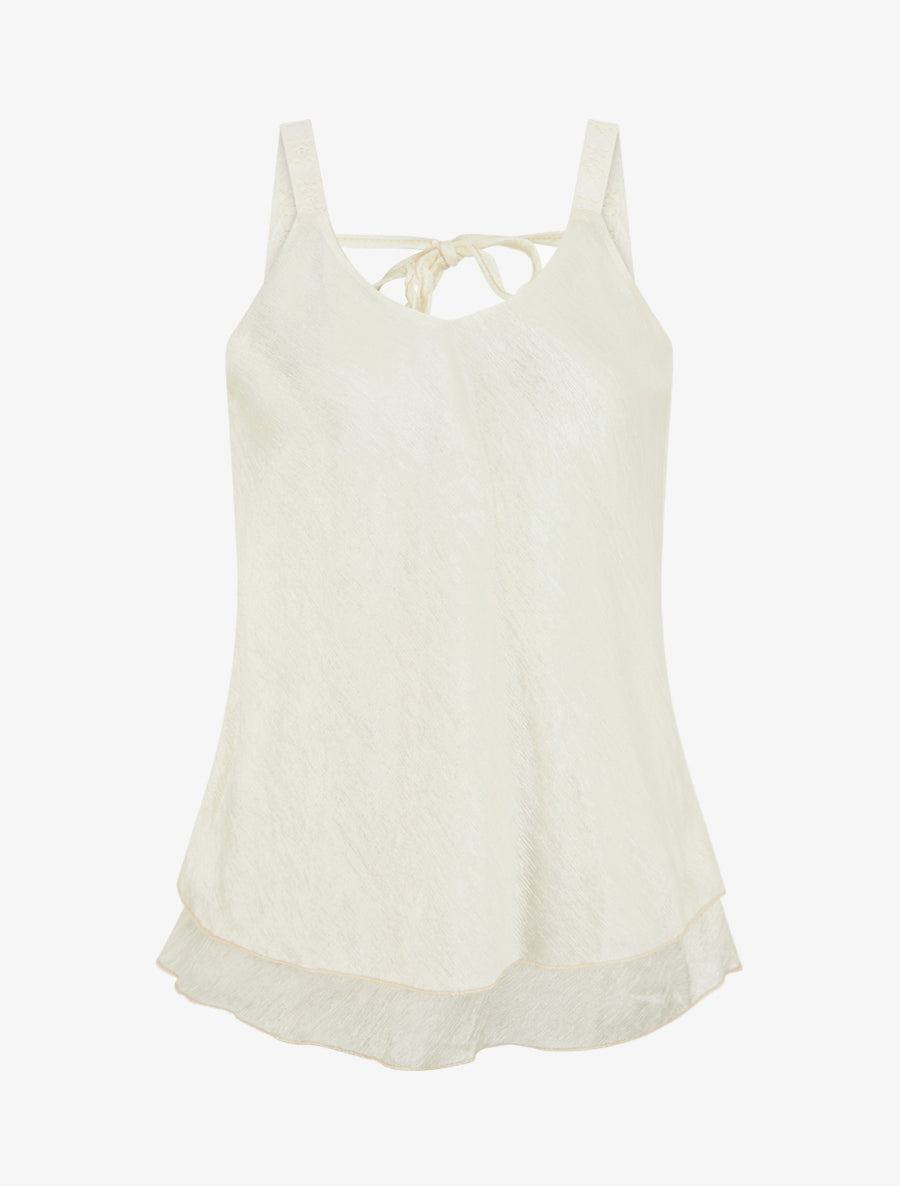 Caraco en tissu texturé - Écru - 1