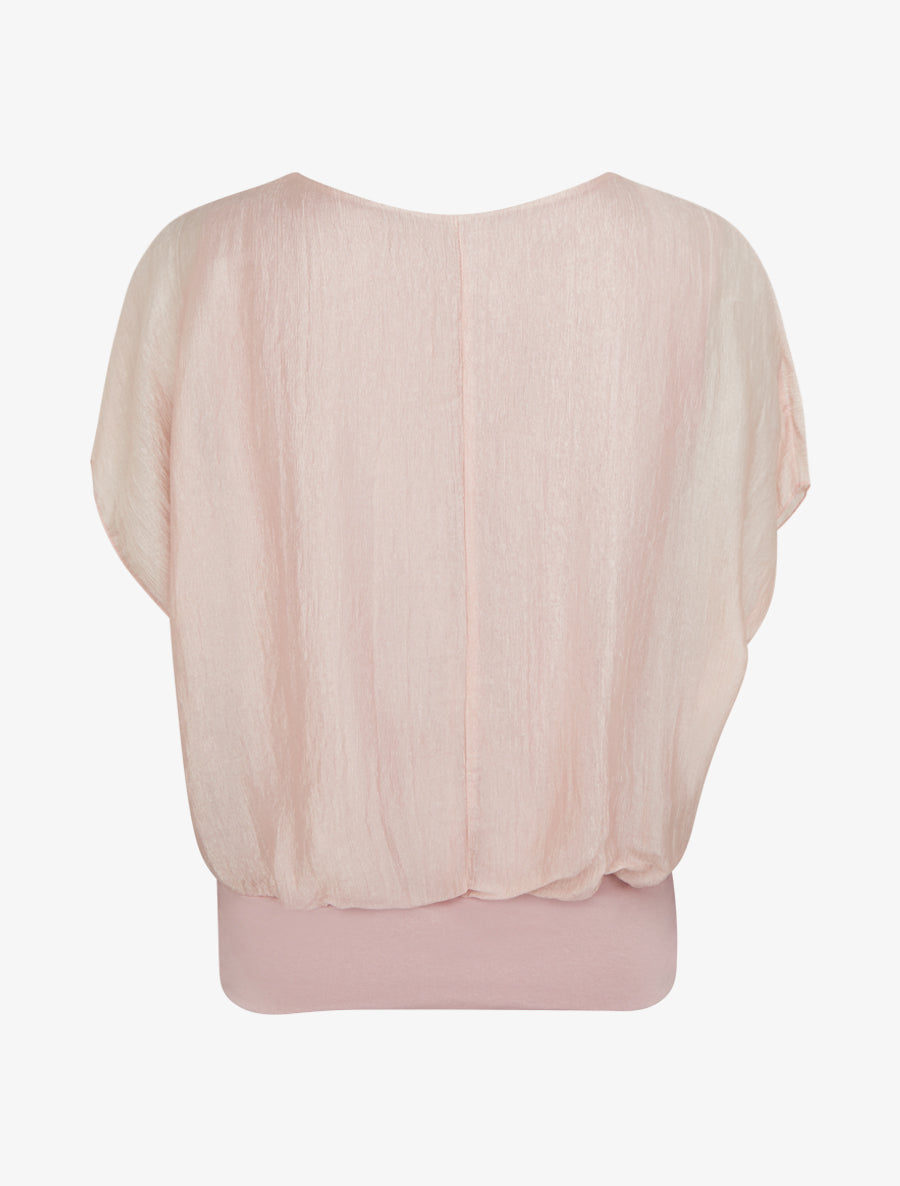 Top boule en tissu texturé - Rose - 2