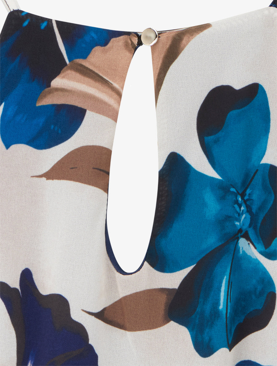 Top fluide imprimé floral - Marine - 3