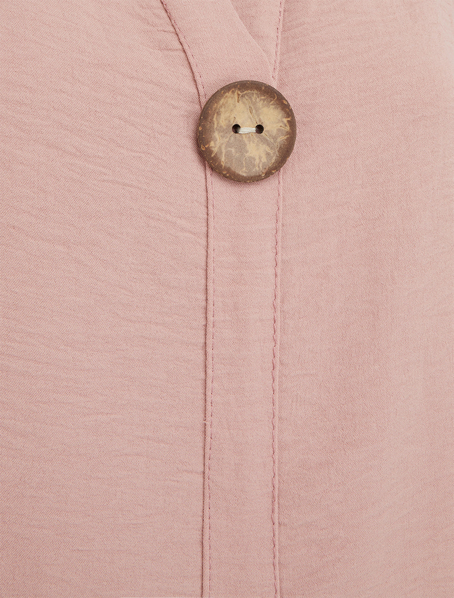 Top droit sans manches à bouton - Rose - 3