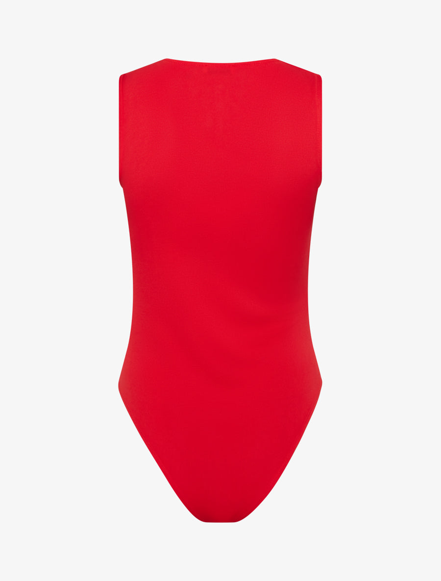 Body stretch à empiècement bijou - Rouge - 2
