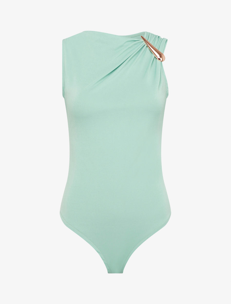 Body stretch à empiècement bijou - Vert menthe - 1