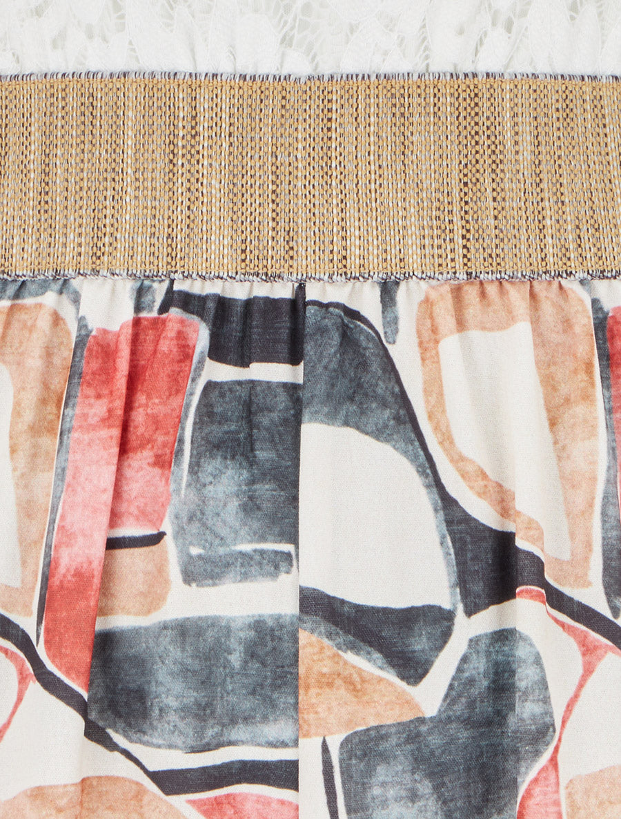 Combinaison à dentelle et imprimé fantaisie - Noir - 3