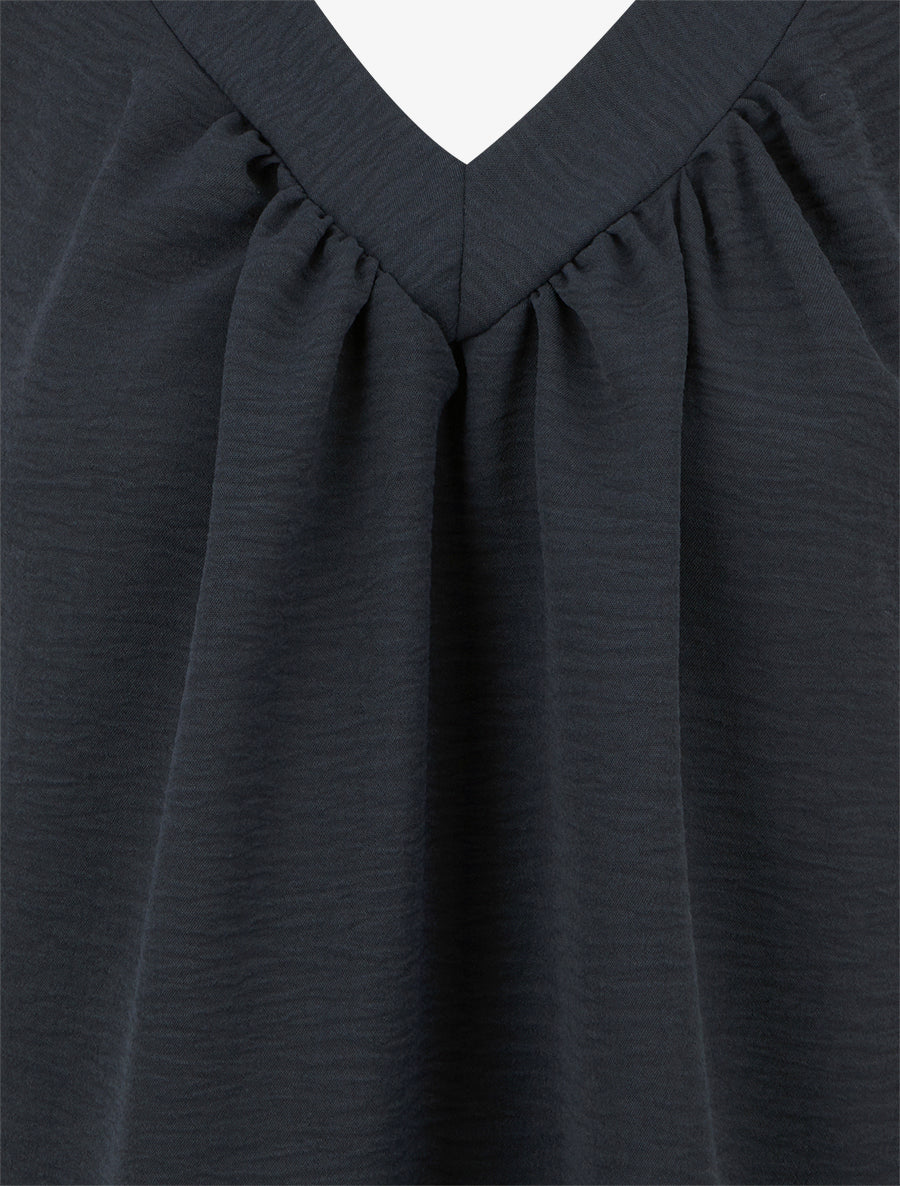 Top uni sans manches à col V - Bleu nuit - 3