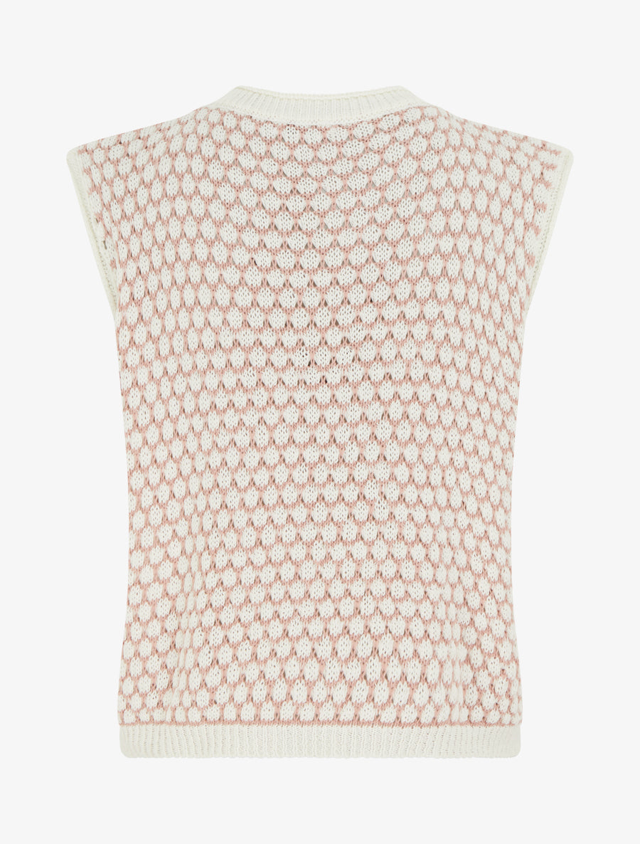 Pull sans manches motif nid d&