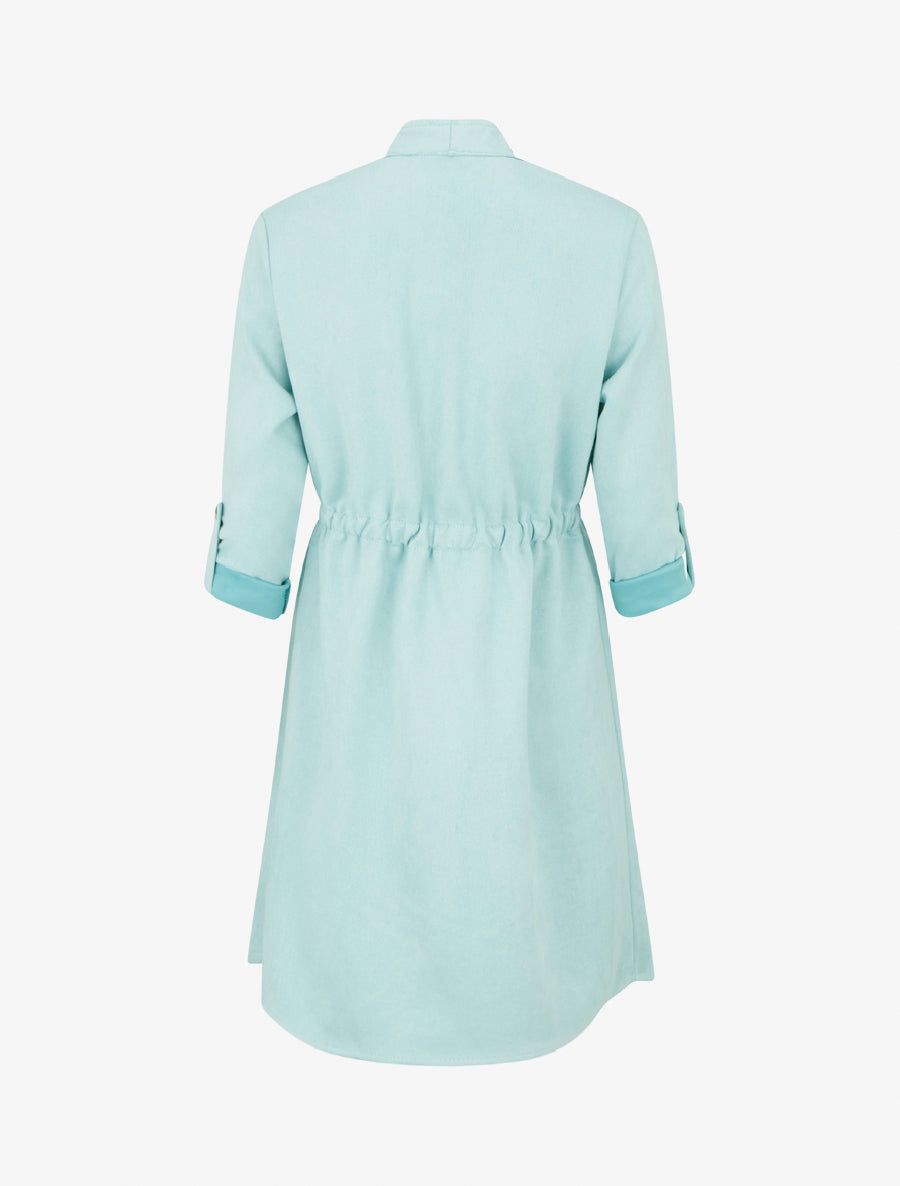 Veste mi-longue en suédine - Bleu clair - 2