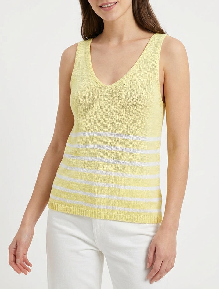 Gestreiftes Stricktop - Gelb