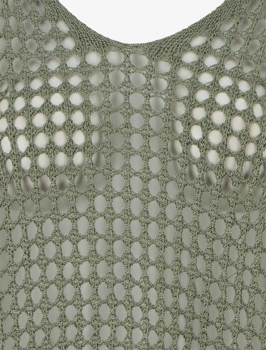 Pull uni ajouré à manches courtes - Kaki - 3