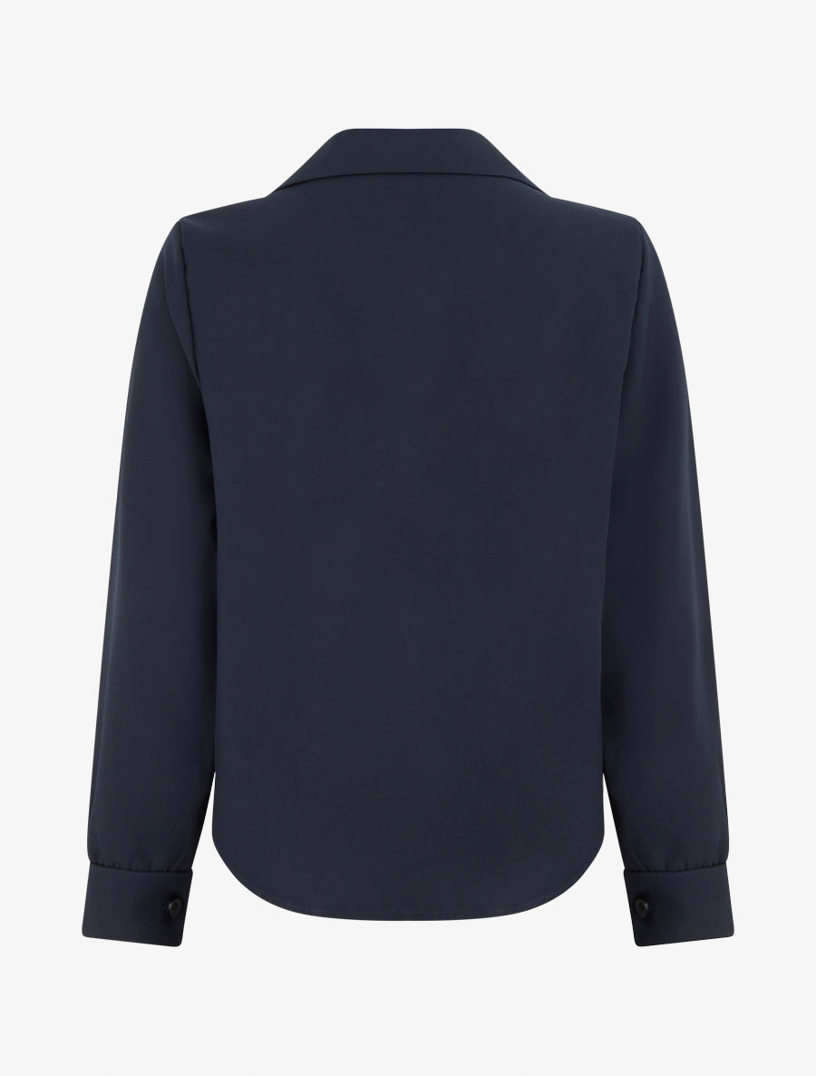 Chemisier noué asymétrique - Marine - 2