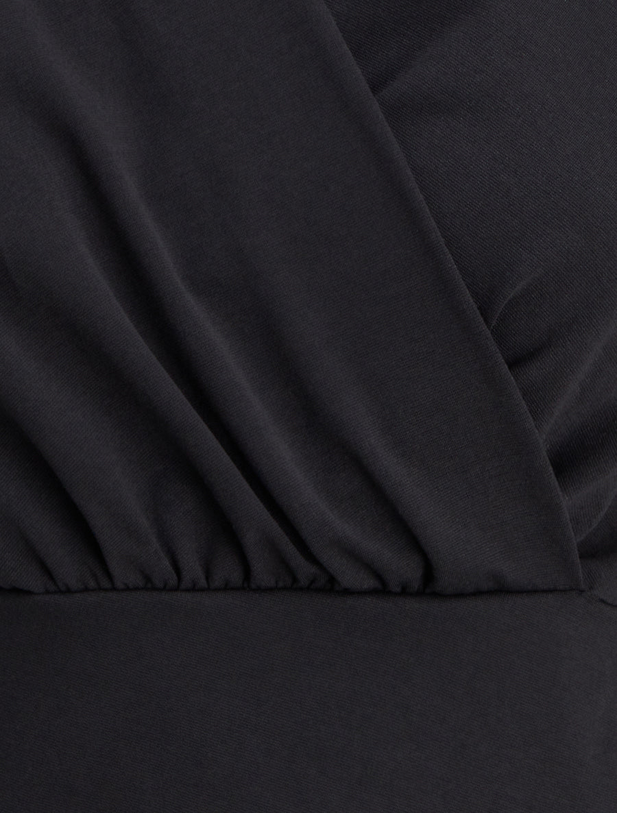 Robe sans manches unie style portefeuille - Noir - 3